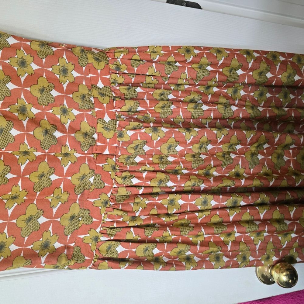 Matilda Jane Women's Floral Dress Size Medium Rust, Olive, cream - Picture 8 of 16